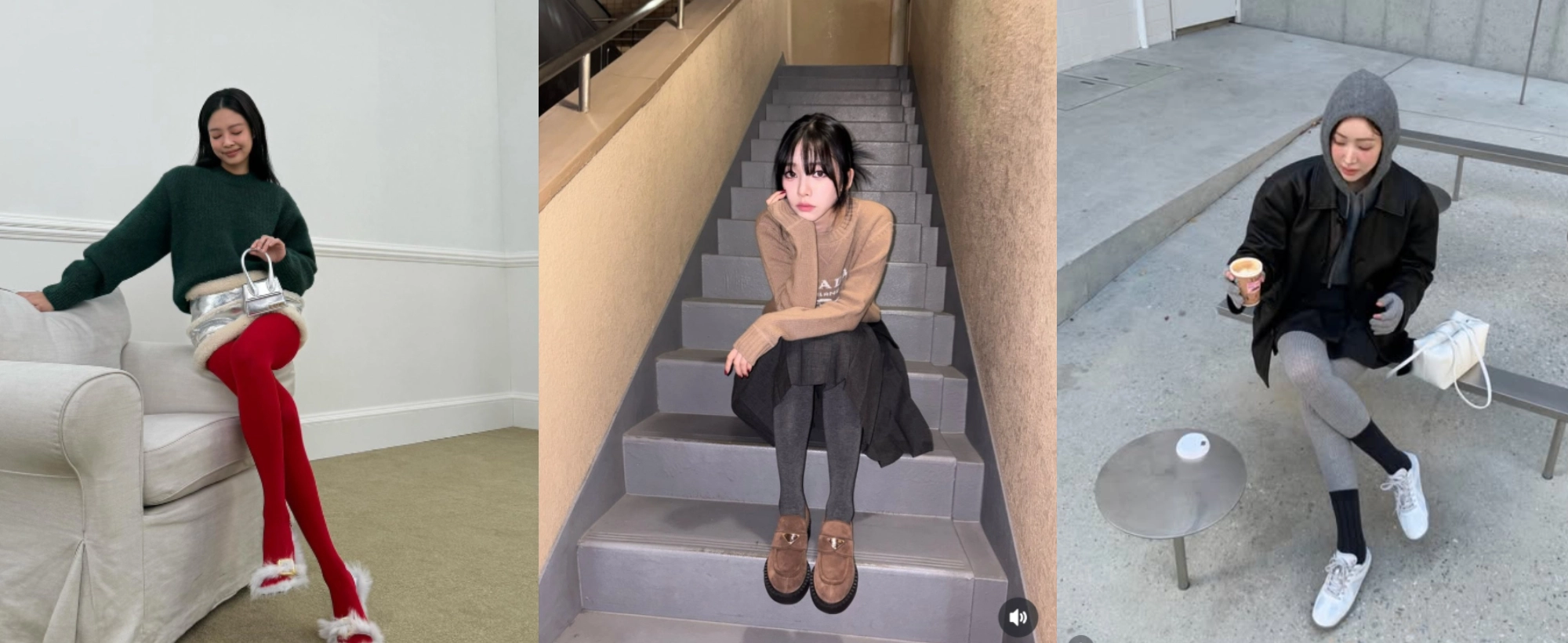 [셀럽에디션] 올겨울엔 블랙 대신 컬러…따뜻함 챙긴 ‘컬러 타이즈’ 트렌드 